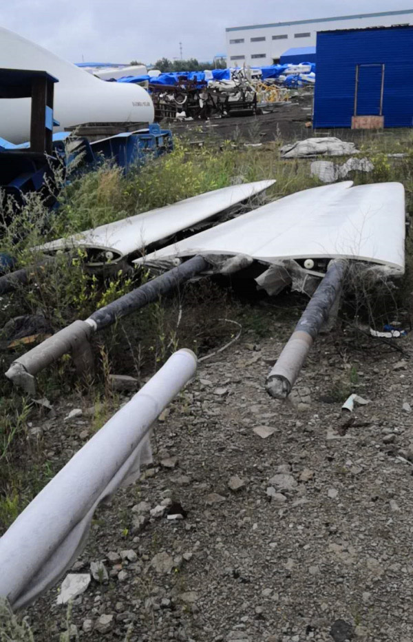 張北基地退役葉片、機(jī)艙處置現(xiàn)場(chǎng)